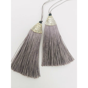 Grey Tassels Artificial Silk Tassel with Cone Cap, Earring Tassel, Bridal Tassels
